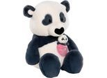 Kuscheltier NICI "Love, Panda, 40 cm, mit Herztasche und Baby-Panda schlenkernd", schwarz-weiß (schwarz), Plüschfiguren, KinderB:19cm H:40cm L:18cm, Kuscheltier, B:19cm H:40cm L:18cm
