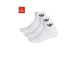 Sportsocken ADIDAS ORIGINALS "MID CREW, 3 PAAR", Damen, Gr. M (40/42), weiß (weiß, weiß, schwarz), Obermaterial: 65% Baumwolle, 32% Polyester, 2% Elasthan, 1% Polyamid, uni, Socken Sportsocken, knöchellange Passform, im 3er-Pack, mit Baumwollanteil