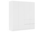 Xora Kleiderschrank , Weiss , Holzwerkstoff , 2 Fächer , 4 Schublade(n) Schubladen , 181x197x54 cm , Blauer Engel, BQ - Bündnis für Qualität, Made in Germany , In verschiedenen Grössen erhältlich, in verschiedenen Holzdekoren erhältlich , Schlafzimmer, Komplette Schlafzimmer und Serien, Schlafzimmerserie