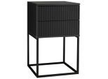 Livetastic Nachttisch , Graphitfarben, Schwarz , Metall, Holzwerkstoff , 2 Schublade(n) Schubladen , 40x65x38.5 cm , Schlafzimmer, Nachttische