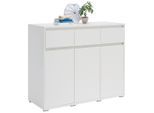 Carryhome Kommode, Weiß, Kunststoff, 2 Fächer, 3 Schublade(n) Schubladen, 120x103x48 cm, Beimöbel erhältlich, Wohnzimmer, Kommoden & Sideboards, Kommoden