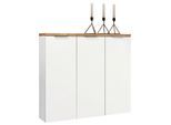 Xora Schuhschrank, Weiß, Eiche, Kunststoff, 10 Fächer, 120x115x34 cm, Beimöbel erhältlich, Garderobe, Schuhaufbewahrung, Schuhschränke
