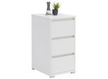 Carryhome Nachtschrank, Weiß, Kunststoff, 3 Schublade(n) Schubladen, 40x79x48 cm, Schlafzimmer, Nachttische