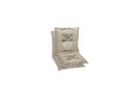 Sesselauflagenset, Beige, Textil, 2-teilig, Füllung: Schaumstoff, Vlies, 50x7x100 cm, Oeko-Tex® Standard 100, pflegeleicht, hochwertige Qualität, langlebig, für den Außenbereich geeignet, mittels Bändern zu befestigen, Gurtband befestigen, Outdoor-Kissen, Gartenstuhlauflagen, Niedriglehner-Auflagen