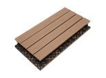 Ambia Garden Terrassenfliese Wpc, Teak, Holzwerkstoff, 60x2.1x30 cm, Global Recycled Standard (Grs), rutschfest, witterungsbeständig, lichtunempfindlich, Gartenzubehör, Terrassenboden & Balkonbodenbelag, Terrassenfliesen