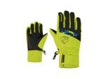 Skihandschuhe ZIENER "LEIF-Z GORE-TEX JUNIOR", Damen, Gr. 7.5, grün (lime), Polyester, Handschuhe Skihandschuhe, wasserdicht, winddicht, atmungsaktiv, warm
