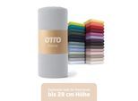 Spannbettlaken OTTO HOME "BLACKBERRY in PREMIUM und BASIC Qualität, 100% Baumwolle", grau (hellgrau), B:200cm L:200cm, Jersey (110 g/m²), Obermaterial: 100% Baumwolle, Bettlaken, Spannbettlaken, für hohe Matratzen bis 28 cm, Bettlaken, Spannbetttuch, Boxspring