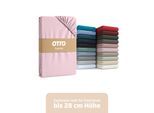 Spannbettlaken OTTO HOME "BLACKBERRY in PREMIUM und BASIC Qualität, 100% Baumwolle", rosa (hellrosa), B:140cm L:200cm, Jersey (160 g/m²), Obermaterial: 100% Baumwolle, Bettlaken, Spannbettlaken, für hohe Matratzen bis 28 cm, Bettlaken, Spannbetttuch, Boxspring