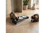 LucyBalu SQUARE Katzen Napfunterlage taupe L
