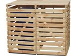 Mülltonnenbox PROMADINO "Vario V", braun (holzfarben), B:148cm H:122cm T:92cm, Holzwerkstoff, Aufbewahrungsboxen, Mülltonnenbox, für 2 x 240 l, holzfarben
