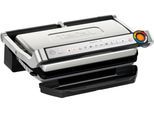 Kontaktgrill TEFAL "OptiGrill + XL, erneuerte Kochstufenanzeige, 9 automatische Programme", silber (gebürsteter edelstahl), B:44,5cm H:17,5cm T:36,5cm, Kontaktgrill_Standgrill_Tischgrill_Teppanyakigrill, Kontaktgrill, manuelles Programm, spülmaschinengeeignete Platten GC727D