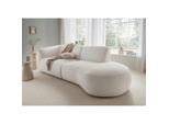 Livetastic , Beige , Textil , Uni , Ottomane rechts, organische Form, L-Form , 238x107 cm , Made in EU , Rücken echt, Armteil links ,