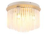 GLOBO LIGHTING Deckenleuchte "GORLEY", weiß (sandfarben matt), 5, Ø 32cm H: 23cm, 1 Stk., Leuchten, Deckenleuchte für Wohn- & Esszimmer Glasstäbe, Deckenleuchte