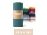 Spannbettlaken OTTO HOME "BLACKBERRY in PREMIUM und BASIC Qualität, 100% Baumwolle", blau (petrol), B:180cm L:200cm, Jersey (110 g/m²), Obermaterial: 100% Baumwolle, Bettlaken, Spannbettlaken, für hohe Matratzen bis 28 cm, Bettlaken, Spannbetttuch, Boxspring