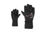 Skihandschuhe ZIENER "LAILLA-Z AQUASHIELD MÄDCHEN", Damen, Gr. 3, schwarz, Polyester, Handschuhe Skihandschuhe, wasserdicht, winddicht, atmungsaktiv, warm, bestickt