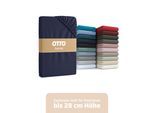 Spannbettlaken OTTO HOME "BLACKBERRY in PREMIUM und BASIC Qualität, 100% Baumwolle", blau (marine), B:160cm L:200cm, Jersey (160 g/m²), Obermaterial: 100% Baumwolle, Bettlaken, Spannbettlaken, für hohe Matratzen bis 28 cm, Bettlaken, Spannbetttuch, Boxspring