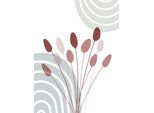 Bild KOMAR "Bohemian Cattail", rot (farbe bild(er): pastell), B:30cm H:40cm, Holz, Papier, Bilder, Bild, Wandbild zur Dekoration - ohne Rahmen