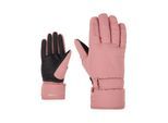 Skihandschuhe ZIENER "KISAR-Z AQUASHIELD DAMEN", Damen, Gr. 7, rosa (rose blossom), Polyester, Handschuhe Skihandschuhe, wasserdicht, winddicht, atmungsaktiv, warm, weiches Fleece-Futter