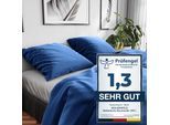 Bettwäsche WOLKENFELD "Renforcé Bettwäsche Baumwolle - Natürlich weiches Schlafgefühl", blau (marineblau), B/L: 135cm x 200cm, 1 Stk., 1 Stk., Renforcé, B/L: 80cm x 80cm, 2 tlg., Renforcé, Obermaterial: 100% Baumwolle, Bettwäsche, Bettwäsche, 135x200 cm, 155x220 & Übergrößen I inkl. Kissenbezüge 80x80 I uni