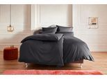 Bettwäsche OTTO HOME "Mila ab Gr. 135x200 cm aus 100% Baumwolle", grau (anthrazit), B/L: 135cm x 200cm, 1 Stk., 1 Stk., Mako-Satin, B/L: 80cm x 40cm, 2, Mako-Satin, Obermaterial: 100% Baumwolle, Bettwäsche, Bettwäsche, zeitlos elegante Uni Bettwäsche in verschiedenen Premium Qualitäten