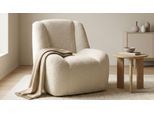 Sessel DOMO COLLECTION "Ryos, organische Form", creme, B:77cm H:82cm T:93cm, 100% Polyester, Sessel, Sessel, skulpturale Opik, cozy chic