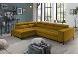 Ecksofa EXXPO - SOFA FASHION "Bocco, hochwertige Verarbeitung, toller Sitzkomfort, bequem, L-Form", gelb (mustard), B:276cm H:75cm T:203cm, 100% PES, Sofas, Ecksofa, wahlweise mit Bettfunktion u. Bettkasten, inkl. Kopfteilverstellung