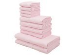 Handtuch Set OTTO HOME "Vanessa, 10-tlg Handtuch-Set, weich, in Standard- und Premium-Qualität", rosa, 10 tlg., Standard (420g/m²), Walkfrottee, Walkfrottee, Obermaterial: 100% Baumwolle, Handtuch-Sets, Handtuch Set, 100% Baumwolle, Duschtücher, Handtücher, Gästetücher, mit Bordüre, Topseller