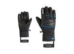 Skihandschuhe ZIENER "GOMIN-Z AQUASHIELD", Herren, Gr. 10.5, schwarz (schwarz.persian blau), Materialmix, Handschuhe Skihandschuhe, wasserdicht, winddicht, atmungsaktiv, Lederinnenhand