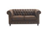 Xora Chesterfield-Sofa, Braun, Schwarz, Holz, Kiefer, massiv,massiv, Sperrholz, 2-Sitzer, Füllung: Schaumstoff, 165x73x87 cm, Stoffauswahl, Armteil links, rechts, Wohnzimmer, Sofas & Couches, Sofas, Bigsofas