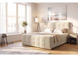Boxbett OTTO HOME "Lilienne inkl. Bettkasten und Topper, Liegefläche 160 oder 180x200 cm", beige, B:162cm L:219cm, Komplettbetten, mit einer Taschenfederkernmatratze (H3), Topseller