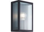 BRILLIANT Wandleuchte "Getta", schwarz, 1, H: 26cm, 1 Stk., Leuchten, Außenwandleuchte, 26 x 17 x 10 cm, E27, geriffeltes Glas, schwarz, Wandleuchte