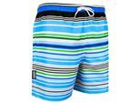 Zwemshort voor heren met patroonstrepen blauw