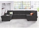 Sofa-Kopfstütze SIT & MORE "Pisa", grau (anthrazit), B:50cm H:16cm, Luxus-Microfaser (100% Polyester);NaturLEDER (echtes Rindsleder) in Sitz und Rücken. Korpus in passendem Kunstleder SOFTLUX bezogen;Luxus-Microfaser ALTARA NUBUCK (100% Polyester), Kopfstützen