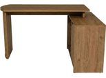 Eckschreibtisch JAHNKE "MOON C 14 E", braun (montana eiche, montana eiche, montana eiche), B:140cm H:75,2cm T:100cm, Tische, Eckschreibtisch, Eckschreibtisch, wechselseitig montierbar, 2 Fächer, Breite:140 cm