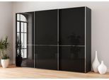 Schwebetürenschrank MUSTERRING "Imola W", grau (graphit), B:295,2cm H:217cm T:67cm, Floatglas, Holzwerkstoff, Schränke, Schwebetürenschrank, inkl. Einlegeböden und Kleiderstangen, mit Glastüren und Aufleistungen