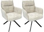 Esszimmerstuhl OTTO HOME "Darrin", beige (cremefarben, schwarz), B:62cm H:87cm T:68cm, 100% Polyester, Stühle, Esszimmerstuhl, Chenille Bezug, schwarzes Metallgestell