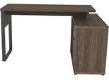 Eckschreibtisch JAHNKE "LOOP C 140 E", walnuss, anthrazit, anthrazit, walnuss, B:140cm H:76,2cm T:100cm, Tische, Eckschreibtisch, Eckschreibtisch, 1 offenes Fach, 1 Schublade+1 Tür, Breite: 140 cm