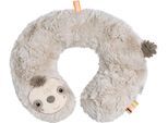 Nackenkissen FEHN "Lazy, Crazy & Pink, Faultier", Baby, Gr. B/H/L: 23,5cm x 4cm x 21cm, grau (grau, beige), Polyester, Funktionskissen