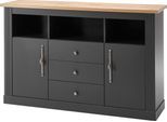 Sideboard OTTO HOME "Westminster, Kommode im Landhausstil, Schrank, Stauraumelement", grau (dunkelgrau, wotan eiche), B:150cm H:96cm T:41cm, Sideboards, Sideboard, Metallgriffe, ausreichend Stauraum, in 2 Farben erhältlich