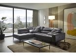 Ecksofa HOME AFFAIRE "Claya, L-Form, incl. Kopfteilverstellung, Breite 276 cm", grau (fango), B:276cm H:71cm T:219cm, 100% Leder, Sofas, Ecksofa, wahlweise elektrischer Sitzvorzug