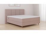 BRUNO Boxspringbett Premium 200x200cm in Glory Blush | Matratzen-Härtegrad: Links H2 / Rechts H3 | mehrfach ausgezeichnet in Design & Qualität