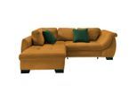 Mid.you , Goldfarben , Textil , Buche , Streifen , Füllung: Schaumstoff,Schaumstoff,Schaumstoff , Ottomane links, L-Form , 250x190 cm , Made in EU , Liegefunktion, Schlafen auf Sitzhöhe ,