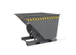 Eichinger-Industrie Kippbehälter, hohe Bauhöhe, 1000 l, bis 1500 kg, Abrollkufen, quer zur/in Fahrtrichtung kippbar, Stahl, anthrazitgrau RAL 7016