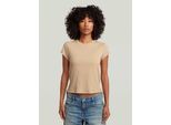 T-Shirt G-STAR "Structured Baby T-Shirt", Damen, Gr. XL, cream, Obermaterial: 39% Baumwolle, 39% Polyester, 19% Baumwolle, 3% Elasthan, Shirts T-Shirt