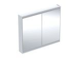 Geberit One Spiegelschrank 505814002 105 x 90 x 15 cm, weiß/Aluminium pulverbeschichtet, mit ComfortLight, 2 Türen