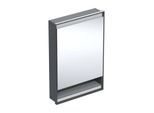 Geberit One Unterputz Spiegelschrank 505821007 60x90x15cm, mit Nische, 1 Tür, Anschlag rechts, schwarz matt/Aluminium pulverbeschichtet