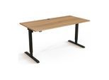 STIER Elektrisch höhenverstellbarer Schreibtisch 501-20 160 x 80cm Nussbaum Schwarz (907741)