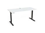 STIER Elektrisch höhenverstellbarer Schreibtisch 501-20 160 x 80 cm Weiß Schwarz (907742)
