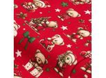 Baumwoll-Jersey "Weihnachtsbären" mit Elasthan, rot-color