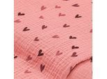 Musselin/Doppel-Gaze "Herzchen", rosa-color